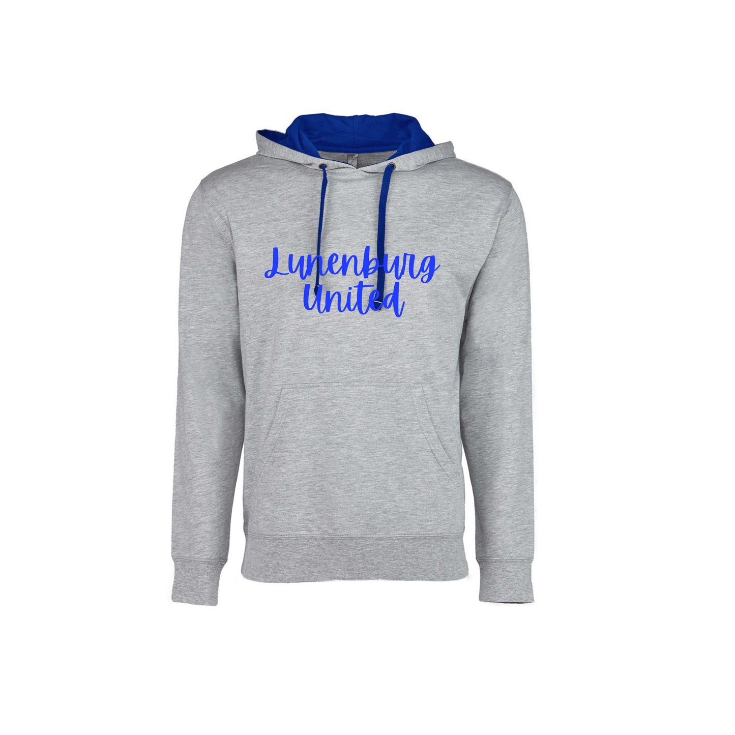 3-D Puff Embroidered Gray/royal Hoodie (Adult)