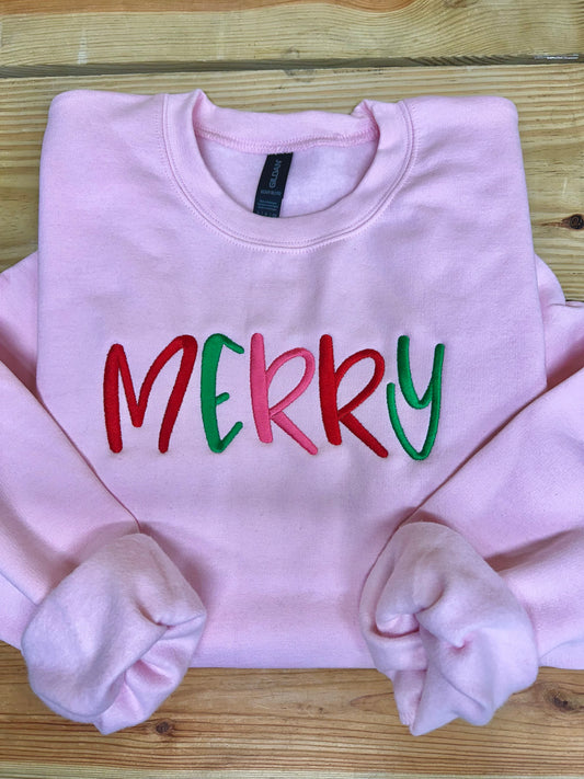 Merry Embroidered Crewneck
