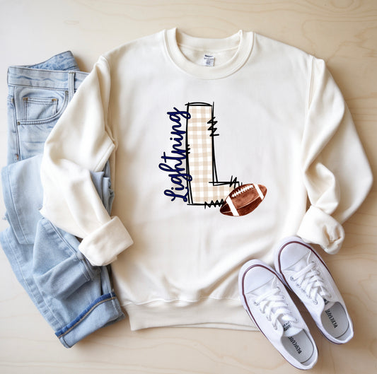 Football Custom Mascot Crewneck Sweatshirt