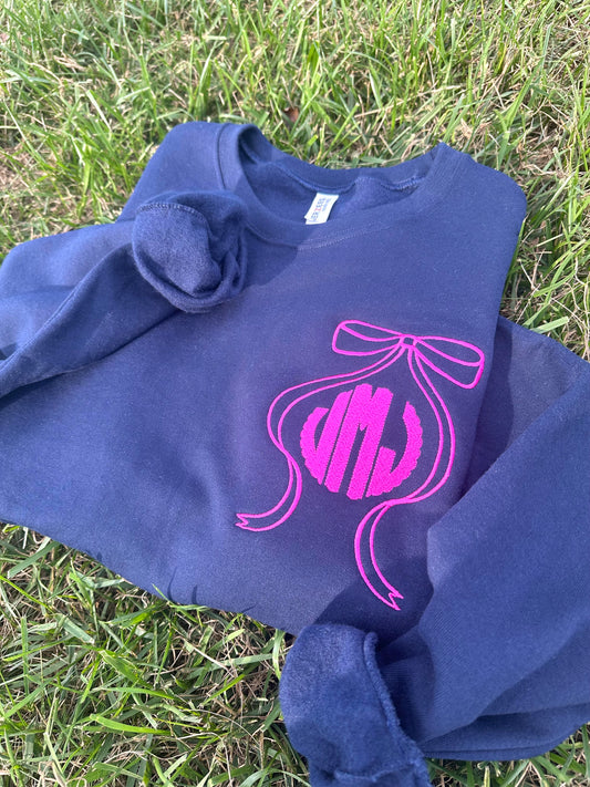Monogram Bow Crewneck